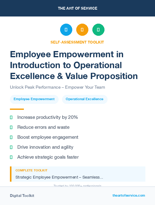 Employee Empowerment in Introduction to Operational Excellence & Value Proposition