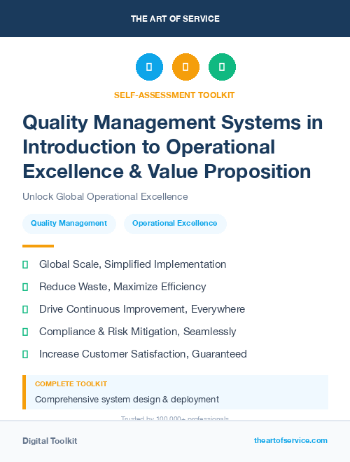 Quality Management Systems in Introduction to Operational Excellence & Value Proposition