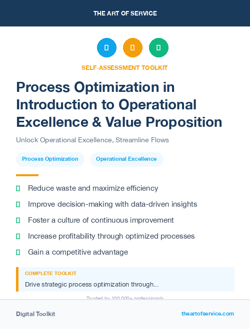 Process Optimization in Introduction to Operational Excellence & Value Proposition