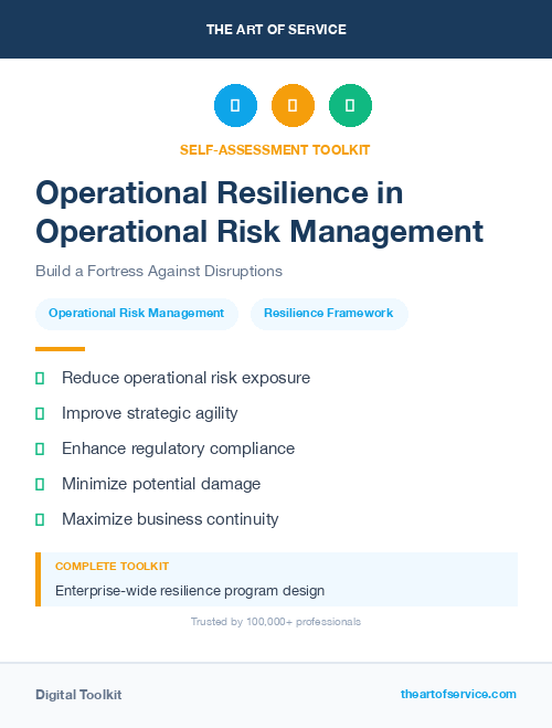 Operational Resilience in Operational Risk Management
