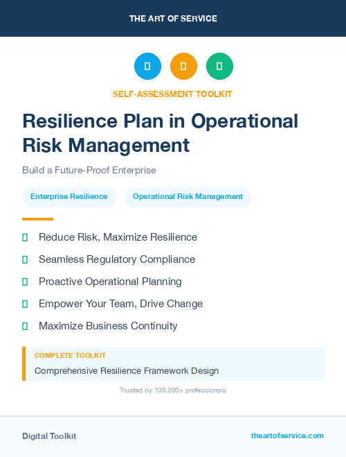 Resilience Plan in Operational Risk Management
