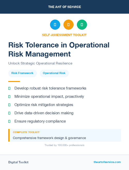Risk Tolerance in Operational Risk Management