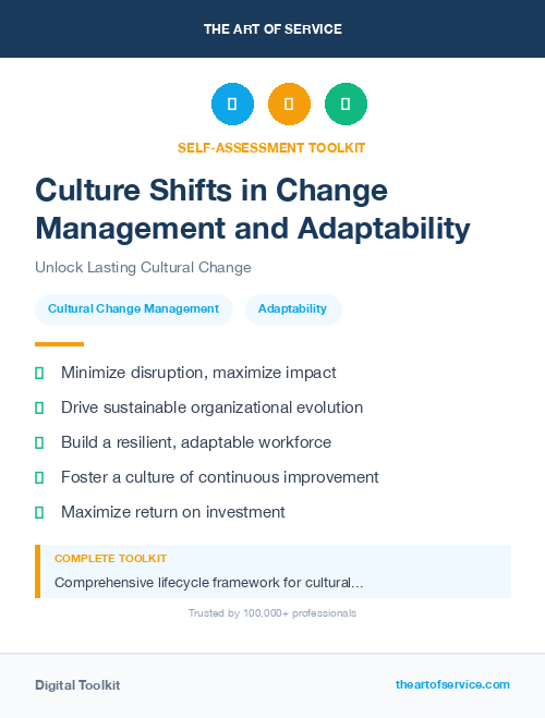 Culture Shifts in Change Management and Adaptability