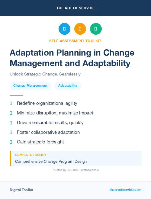 Adaptation Planning in Change Management and Adaptability