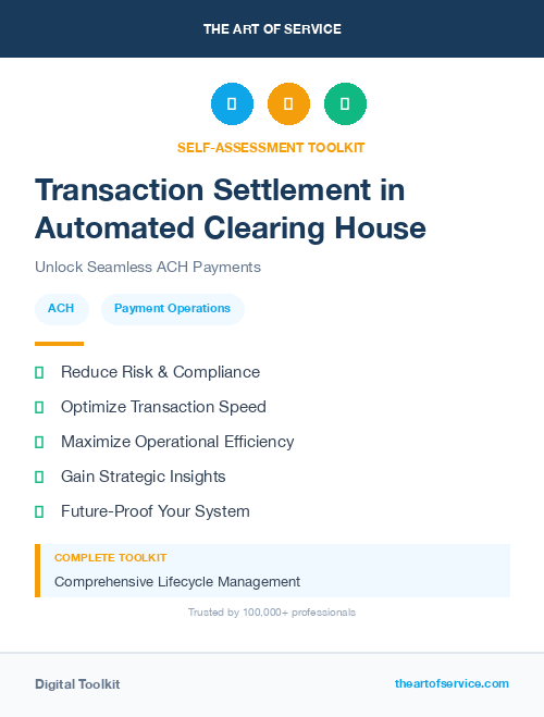 Transaction Settlement in Automated Clearing House
