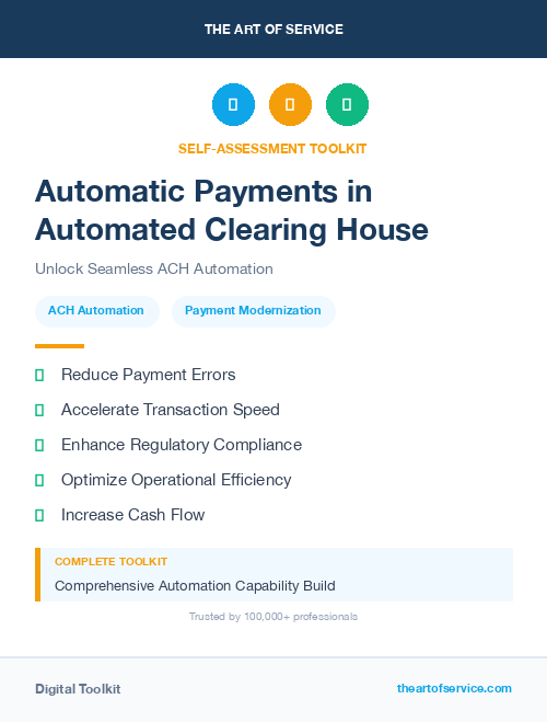 Automatic Payments in Automated Clearing House