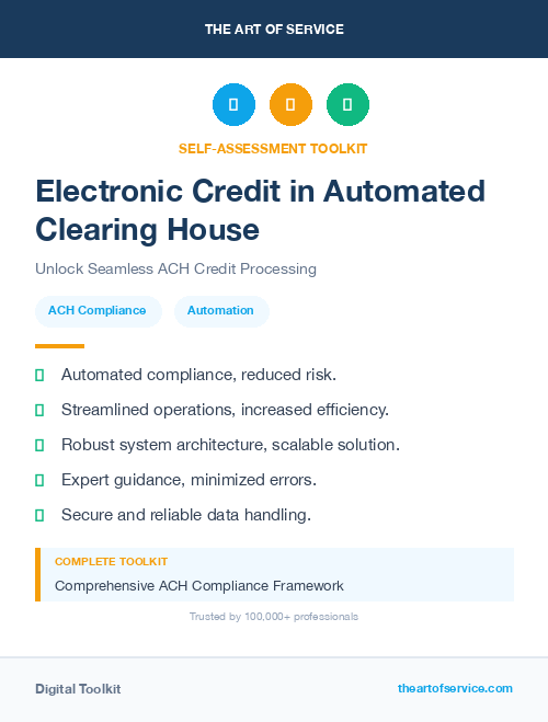 Electronic Credit in Automated Clearing House