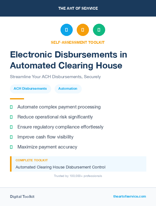 Electronic Disbursements in Automated Clearing House