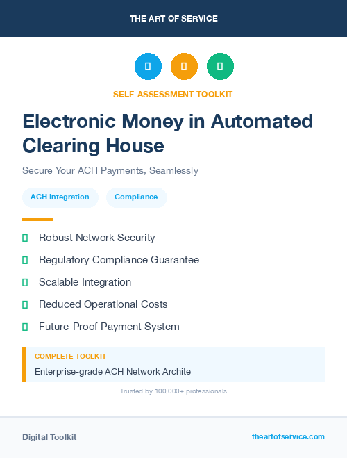 Electronic Money in Automated Clearing House