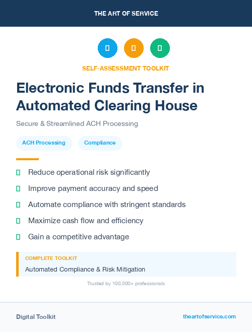 Electronic Funds Transfer in Automated Clearing House