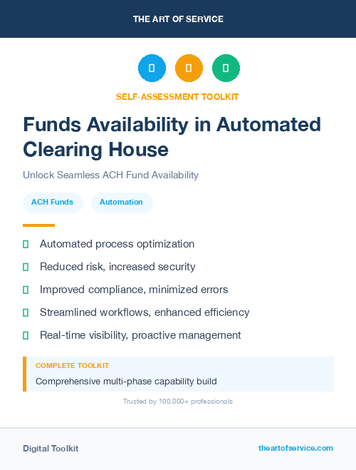 Funds Availability in Automated Clearing House