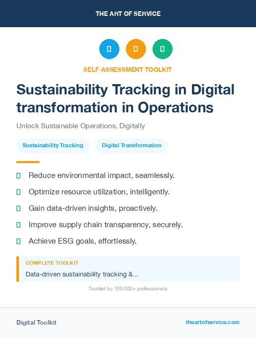 Sustainability Tracking in Digital transformation in Operations