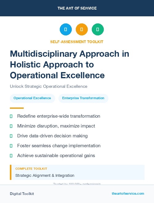 Multidisciplinary Approach in Holistic Approach to Operational Excellence