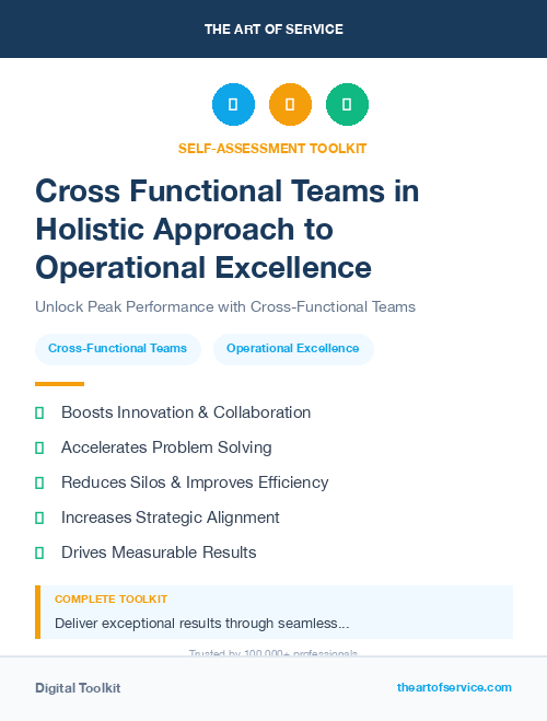 Cross Functional Teams in Holistic Approach to Operational Excellence