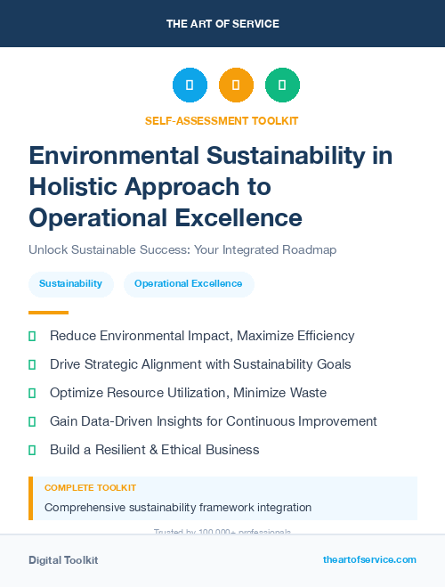 Environmental Sustainability in Holistic Approach to Operational Excellence