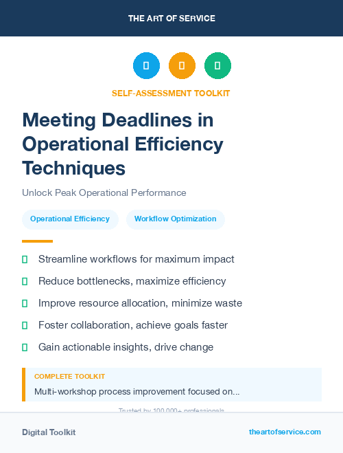 Meeting Deadlines in Operational Efficiency Techniques