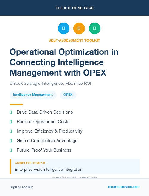 Operational Optimization in Connecting Intelligence Management with OPEX