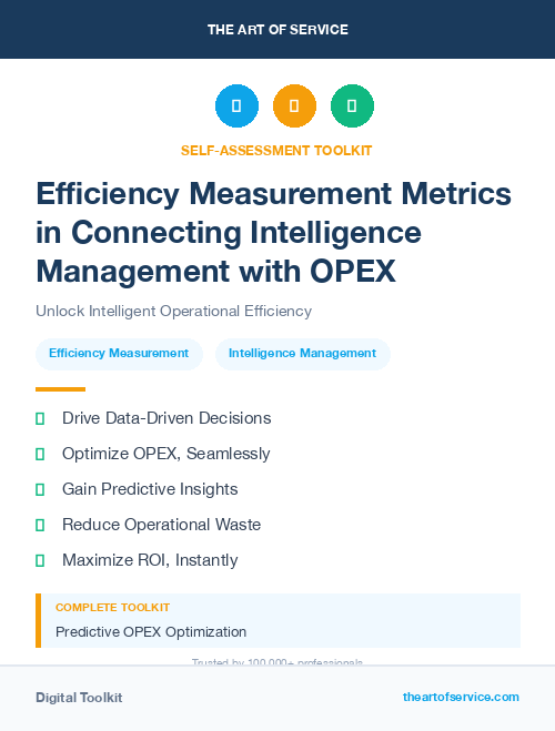 Efficiency Measurement Metrics in Connecting Intelligence Management with OPEX