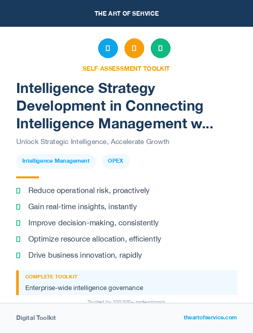Intelligence Strategy Development in Connecting Intelligence Management with OPEX