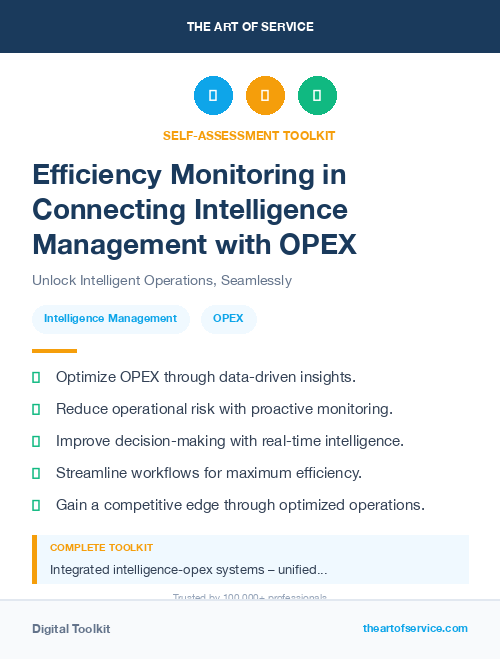 Efficiency Monitoring in Connecting Intelligence Management with OPEX