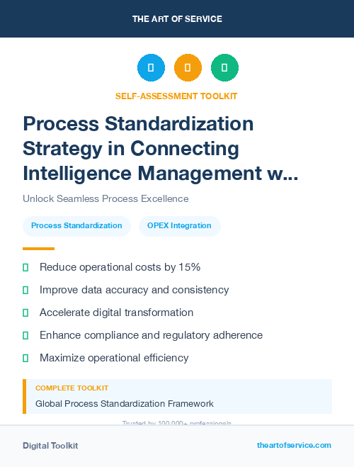 Process Standardization Strategy in Connecting Intelligence Management with OPEX