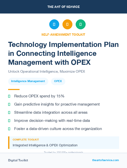 Technology Implementation Plan in Connecting Intelligence Management with OPEX