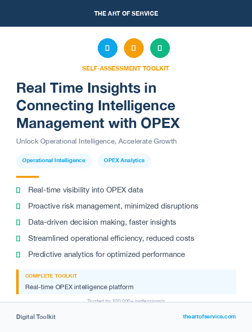 Real Time Insights in Connecting Intelligence Management with OPEX