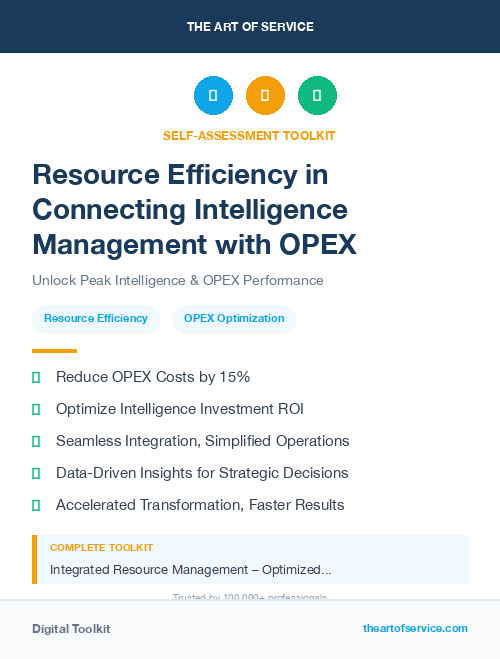 Resource Efficiency in Connecting Intelligence Management with OPEX