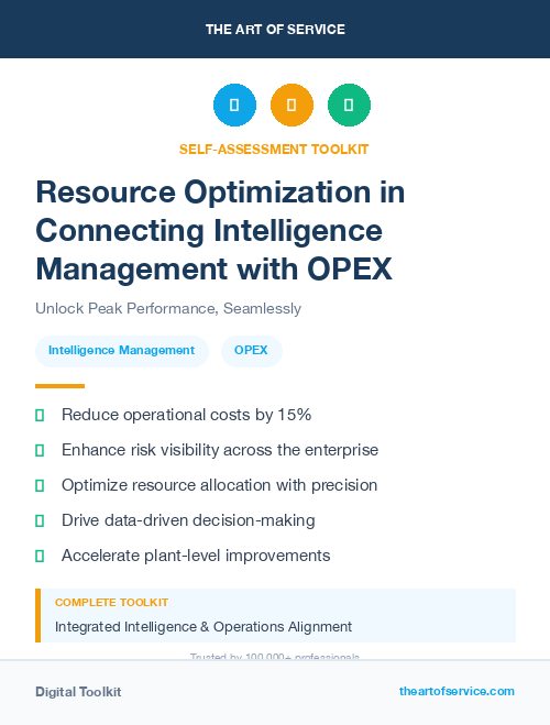 Resource Optimization in Connecting Intelligence Management with OPEX