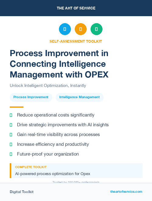 Process Improvement in Connecting Intelligence Management with OPEX