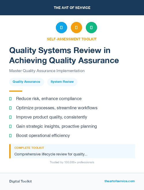Quality Systems Review in Achieving Quality Assurance