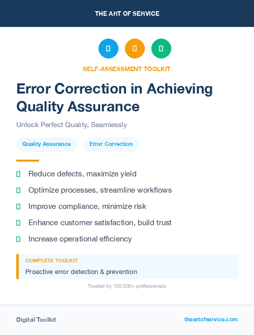 Error Correction in Achieving Quality Assurance