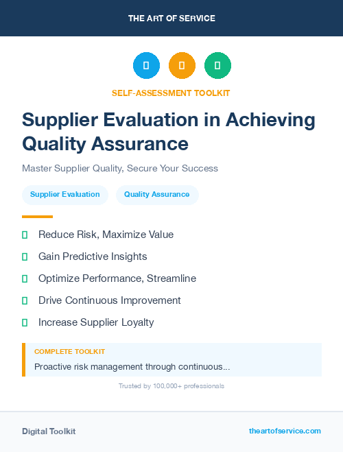 Supplier Evaluation in Achieving Quality Assurance