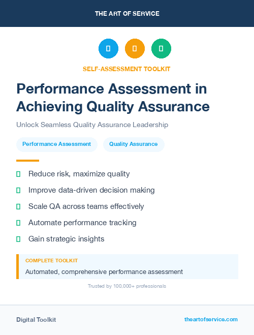 Performance Assessment in Achieving Quality Assurance