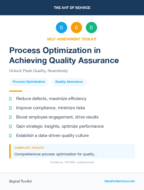 Process Optimization in Achieving Quality Assurance