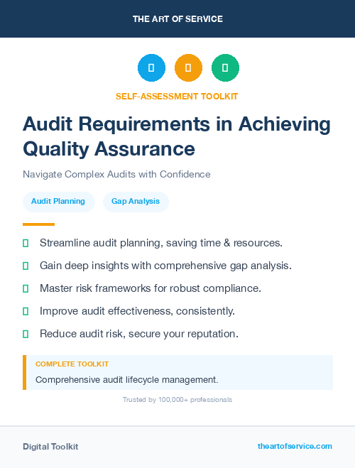 Audit Requirements in Achieving Quality Assurance