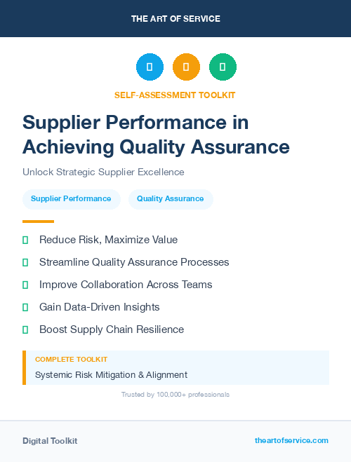 Supplier Performance in Achieving Quality Assurance