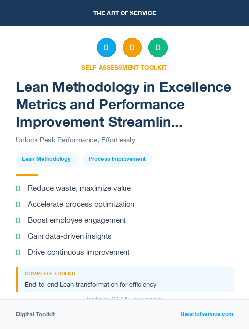 Lean Methodology in Excellence Metrics and Performance Improvement Streamlining Processes for Efficiency