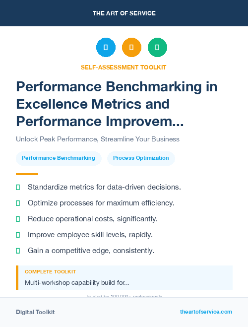 Performance Benchmarking in Excellence Metrics and Performance Improvement Streamlining Processes for Efficiency