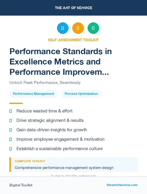 Performance Standards in Excellence Metrics and Performance Improvement Streamlining Processes for Efficiency