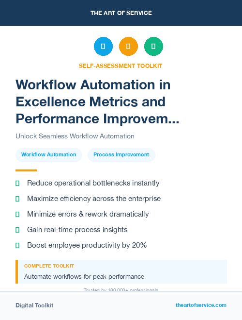 Workflow Automation in Excellence Metrics and Performance Improvement Streamlining Processes for Efficiency