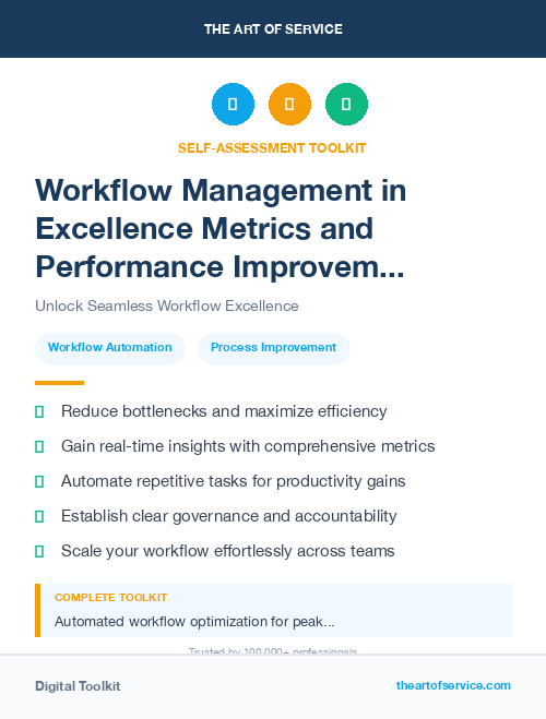 Workflow Management in Excellence Metrics and Performance Improvement Streamlining Processes for Efficiency