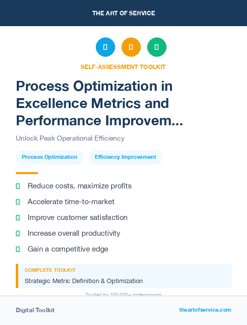 Process Optimization in Excellence Metrics and Performance Improvement Streamlining Processes for Efficiency