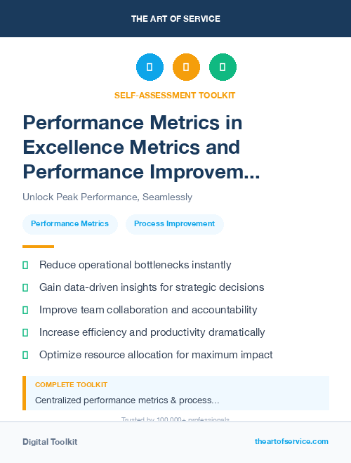 Performance Metrics in Excellence Metrics and Performance Improvement Streamlining Processes for Efficiency