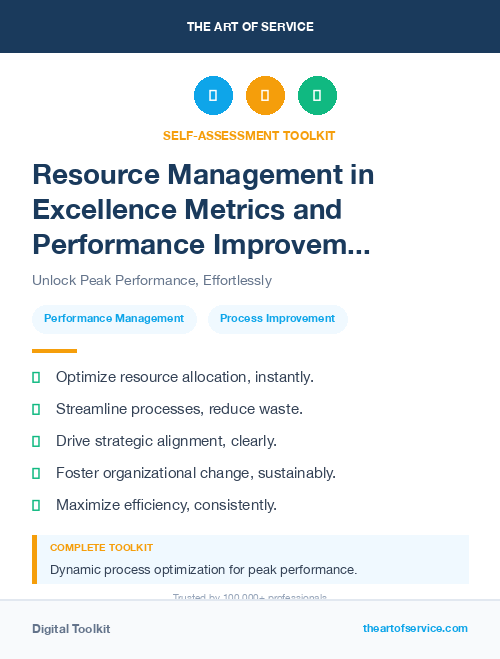 Resource Management in Excellence Metrics and Performance Improvement Streamlining Processes for Efficiency