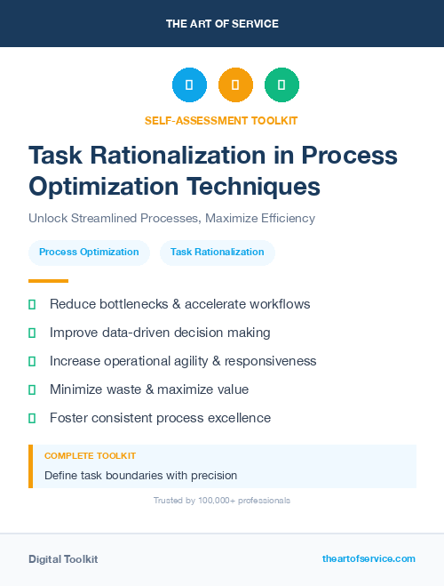 Task Rationalization in Process Optimization Techniques