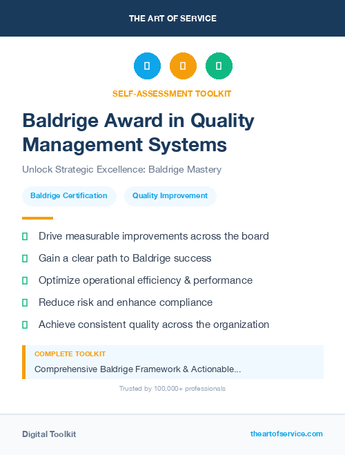 Baldrige Award in Quality Management Systems