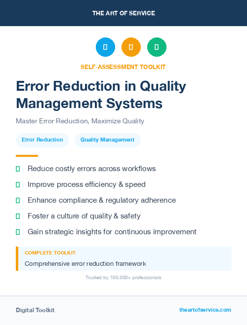 Error Reduction in Quality Management Systems