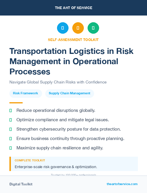 Transportation Logistics in Risk Management in Operational Processes