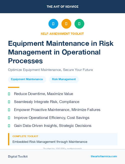 Equipment Maintenance in Risk Management in Operational Processes